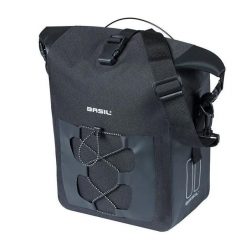Wodoodporna torba na rower Basil Navigator M Mik. Czarne torby sportowe BASIL, bez wzorów, z materiału. Za 315.95 zł.