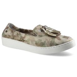 Mokasyny damskie Lemar, wsuwane ze skóry naturalnej, beżowo-złote, 10077. Brązowe mokasyny Lemar, z aplikacjami, ze skóry. Za 179.00 zł.