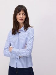 Bawełniana koszula - niebieski. Niebieskie koszule Reserved, l, bez wzorów, z bawełny, bez kołnierzyka, bez ramiączek. Za 89.99 zł.