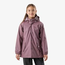 Kurtka przeciwdeszczowa turystyka junior Swedemount Väderöarna Coat wodoodporna. Fioletowe kurtki SWEDEMOUNT, m, bez wzorów, bez kaptura. Za 199.99 zł.