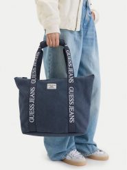 Guess Jeans Torebka CWBEO-GUESS-B-004-09 Niebieski. Niebieskie shopper bag Guess Jeans, z aplikacjami, z jeansu, bez dodatków. Za 199.99 zł.