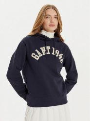Gant Bluza 1949 Arch Graphic 4201262 Granatowy Loose Fit. Niebieskie bluzy Gant, l, bez wzorów, z bawełny, bez kaptura. Za 329.99 zł.