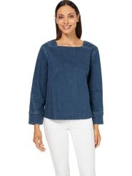 Heine Bluzka w kolorze niebieskim rozmiar: 42. Niebieskie bluzki Heine, bez wzorów, z bawełny, bez kołnierzyka, bez ramiączek. Za 52.79 zł.