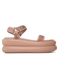 Sandały Liu Jo. Czerwone sandały Liu Jo, bez wzorów, bez obcasa, na koturnie, bez zapięcia. Za 619.99 zł.