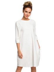 Made of emotion Sukienka w kolorze kremowym rozmiar: S. Brązowe sukienki Made Of Emotion, s, bez wzorów, bez kołnierzyka, bez ramiączek, midi. Za 163.95 zł.