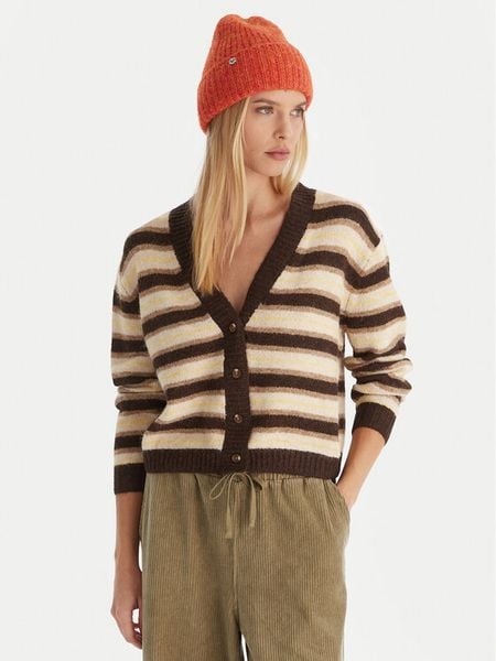 Quiksilver Kardigan Bukit EQWSW03030 Brązowy Regular Fit. Brązowe swetry Quiksilver, l, bez wzorów, z syntetyku, bez ramiączek. Za 419.99 zł.