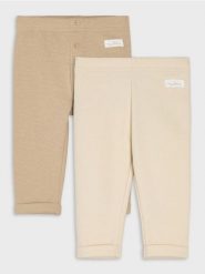 Bawełniane legginsy z naszywką 2 pack - beżowy. Brązowe legginsy sportowe Sinsay, l, z aplikacjami, z bawełny. Za 19.99 zł.