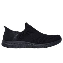 Buty Skechers Slip-ins: Virtue - Sleek 104425 Bbk czarne. Czarne buty treningowe bez wzorów, z dzianiny, bez zapięcia. Za 594.89 zł.