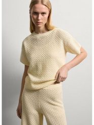 STEFANEL Sweter w kolorze jasnożółtym rozmiar: L. Żółte swetry Stefanel, l, bez wzorów, bez ramiączek. Za 208.99 zł.