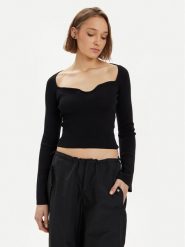 Gina Tricot Bluzka 20657 Czarny Slim Fit. Czarne bluzki Gina Tricot, m, bez wzorów, z wiskozy, bez kołnierzyka, bez ramiączek. Za 119.99 zł.