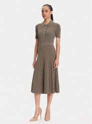 MICHAEL Michael Kors Sukienka dzianinowa MT5834F33D Beżowy Regular Fit. Brązowe sukienki MICHAEL Michael Kors, l, bez wzorów, z dzianiny, bez kołnierzyka, bez ramiączek. Za 859.99 zł.