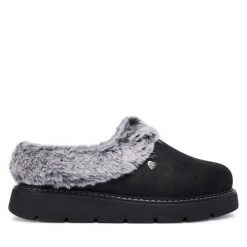 Kapcie Skechers. Czarne kapcie Skechers, bez wzorów. Za 199.99 zł.