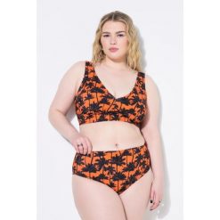 Damskie Figi od bikini wysoki stan nadruk z palmami. Brązowe bikini Ulla Popken, bez wzorów, z elastanu. Za 123.99 zł.