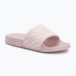 Klapki damskie Ellesse Lark. Czerwone klapki Ellesse, bez wzorów, bez obcasa, bez zapięcia. Za 59.99 zł.