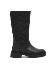 Lasocki Kozaki WI16-14097-07 Czarny. Czarne kozaki Lasocki, bez wzorów, z materiału, bez obcasa, na płaskiej podeszwie, bez zapięcia. Za 149.99 zł.