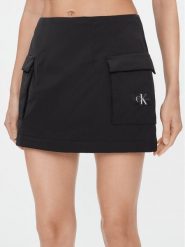 Calvin Klein Jeans Spódnica mini Light Padded Cargo Skirt J20J222620 Czarny Regular Fit. Czarne spódnice Calvin Klein Jeans, l, bez wzorów, z jeansu, mini. Za 259.99 zł.