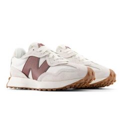 Buty sportowe New Balance U327WKM dla kobiet. Białe buty treningowe New Balance, bez wzorów, z materiału, bez zapięcia. Za 643.60 zł.