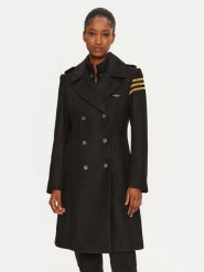 Aeronautica Militare Płaszcz przejściowy 242AB2965DCT3403 Czarny Regular Fit. Czarne płaszcze Aeronautica Militare, bez wzorów, z syntetyku, bez kaptura. Za 979.99 zł.