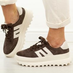 Brązowe skórzane półbuty damskie Vinceza 79608. Brązowe półbuty wsuwane VINCEZA, na jesień, bez wzorów, z jeansu, eleganckie, bez obcasa. Za 249.00 zł.