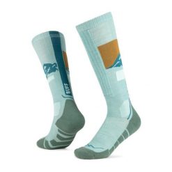 Skarpetki Buff MERINO HW OVER THE CALF SOCKS HWO1. Niebieskie skarpetki Buff, bez wzorów, z elastanu. Za 159.90 zł.