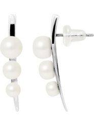 Pearline Srebrne kolczyki-wkrętki z perłami rozmiar: onesize. Białe kolczyki Pearline, z perłą, srebrne. Za 217.99 zł.