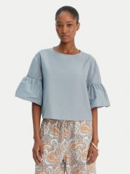 Weekend Max Mara Bluzka Break 2615111152 Błękitny Loose Fit. Niebieskie bluzki Weekend Max Mara, bez wzorów, z syntetyku, bez kołnierzyka, bez ramiączek. Za 739.99 zł.