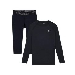 Koszulka z wełny merynosów termoutwardzalna – damska – koszula + legginsy 3/4. Czarne bielizna termoaktywna damska POEDERBAAS, bez wzorów, z wełny, bez ramiączek, trekkingowe. W wyprzedaży za 438.12 zł.