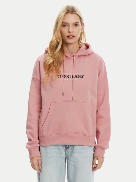 Guess Jeans Bluza W4YQ15 KC811 Różowy Regular Fit. Czerwone bluzy Guess Jeans, xl, z aplikacjami, z bawełny, bez kaptura. Za 199.99 zł.
