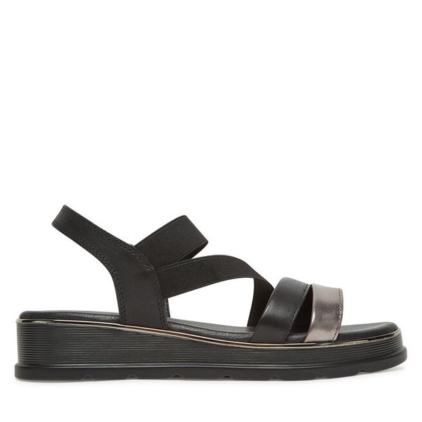 Sandały Lasocki. Czarne sandały Lasocki, bez wzorów, bez obcasa, na płaskiej podeszwie, bez zapięcia. Za 159.99 zł.