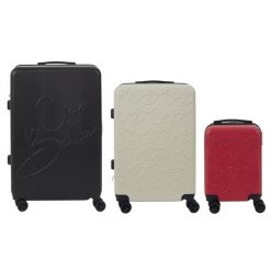 Zestaw trzech walizek multikolor. Brązowe walizki Intesi, małe. W wyprzedaży za 663.00 zł.