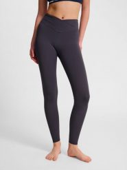 Damskie legginsy z wysokim stanem Hummel Wrap. Brązowe legginsy sportowe Hummel, na jesień, s, bez wzorów, z materiału, z podwyższonym stanem, na jogę i pilates. Za 227.50 zł.
