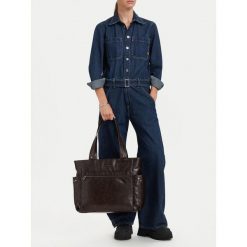 Torebka G-Star. Brązowe shopper bag G-Star, bez wzorów, retro, bez dodatków. Za 279.99 zł.