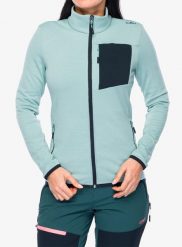Bluza rozpinana damska CMP Kovyna. Zielone bluzy CMP, m, bez wzorów, z elastanu, sportowe, bez ramiączek, bez kaptura. Za 268.39 zł.
