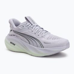 Buty do biegania damskie PUMA Magnify Nitro 3 lilac crush/sage frost. Zielone buty treningowe Puma, bez wzorów, z gumy, bez zapięcia, do biegania. Za 514.30 zł.