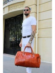 Maison héritage PARIS Skórzana torba podróżna "Doce" w kolorze karmelowym - 40 x 28 x 18 cm rozmiar: onesize. Brązowe torby podróżne maison héritage PARIS, bez wzorów, z materiału, przez ramię. Za 521.99 zł.