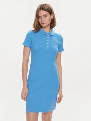 Tommy Hilfiger Sukienka codzienna 1985 WW0WW37853 Niebieski Slim Fit. Niebieskie sukienki Tommy Hilfiger, na co dzień, xxs, bez wzorów, z bawełny, bez kołnierzyka, bez ramiączek, proste. Za 359.99 zł.