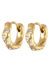 Elli Kolczyki Creole Damski Kryształami Szklanymi Szlif Xilion Biały 925 Sterling Silver Kolczyki koła 1 ct. Białe kolczyki Elli, z kryształem, srebrne. Za 243.99 zł.