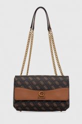 Guess torebka kolor brązowy. Brązowe listonoszki Guess, z aplikacjami, bez dodatków. Za 649.99 zł.