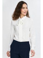 Nife Bluzka w kolorze kremowym rozmiar: 38. Brązowe bluzki Nife, bez wzorów, z wiskozy, bez kołnierzyka, bez ramiączek. Za 130.19 zł.