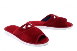 METEOR 054 HALINA bordowy, kapcie damskie. Czerwone kapcie Meteor, bez wzorów, z tkaniny. Za 47.99 zł.