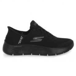 Buty do chodzenia damskie Skechers 124836BBK. Czarne buty trekkingowe Skechers, z materiału, bez zapięcia. Za 379.99 zł.
