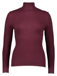 ONLY Golf w kolorze bordowym rozmiar: XS. Czerwone swetry ONLY, xs, bez wzorów, prążkowane, bez ramiączek. Za 73.93 zł.