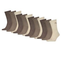 Skarpety sportowe Puma – 12 par – jasnobrązowy melanż. Brązowe skarpetki Puma, bez wzorów, z bawełny. W wyprzedaży za 216.78 zł.