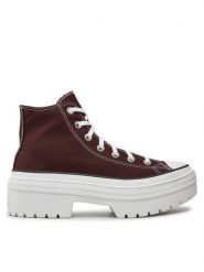 Converse Trampki Chuck Taylor All Star Lugged Heel Platform A09401C Bordowy. Czerwone trampki Converse, bez wzorów, z materiału, retro, bez zapięcia. Za 249.99 zł.