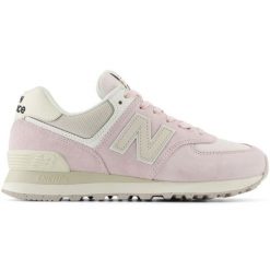 Buty New Balance WL574DL2 różowe. Czerwone buty treningowe bez wzorów, z bawełny, bez zapięcia. Za 632.54 zł.