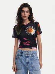 Desigual T-Shirt Des Moines 25SWTK88 Czarny Regular Fit. Czarne t-shirty Desigual, s, bez wzorów, z syntetyku, bez kołnierzyka, bez ramiączek. Za 119.99 zł.