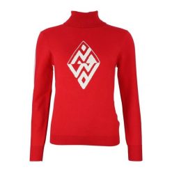 Damski sweter z golfem Peak Mountain Aglae. Czerwone swetry Peak Mountain, na zimę, bez wzorów, sportowe, bez ramiączek. W wyprzedaży za 278.00 zł.