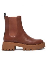 MICHAEL Michael Kors Sztyblety Asher 40F4ASFE6L Brązowy. Brązowe botki MICHAEL Michael Kors, bez wzorów, ze skóry, bez obcasa, na płaskiej podeszwie, bez zapięcia. Za 549.99 zł.