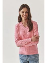 TATUUM Sweter w kolorze jasnoróżowym rozmiar: M. Różowe swetry Tatuum, m, bez wzorów, ze splotem, bez ramiączek. Za 157.35 zł.