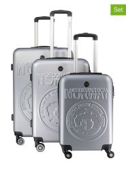 Geographical Norway 3-częściowy zestaw "Stanislaseo" w kolorze srebrnym rozmiar: onesize. Szare walizki Geographical Norway. Za 347.99 zł.